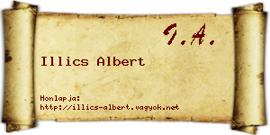 Illics Albert névjegykártya